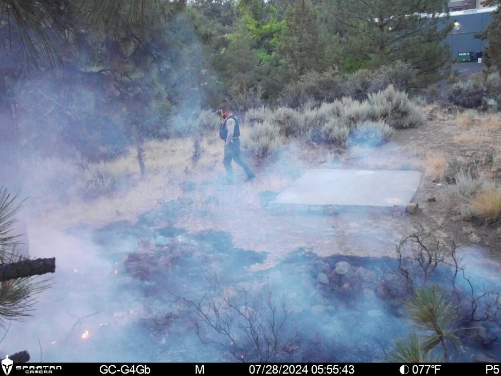 Brush fire detected by Security Pros surveillance camera at Empire Corporate Park, Time: 5:55